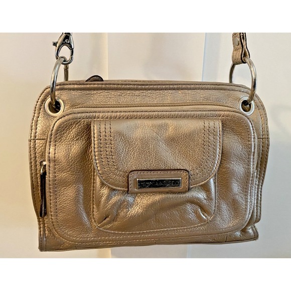 Tignanello Handbags - Tignanello Metallic Gold Pebbled Shoulder Bag Purse Leather NWOT